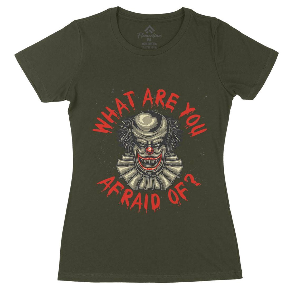 Clown Womens Organic Crew Neck T-Shirt Horror B114