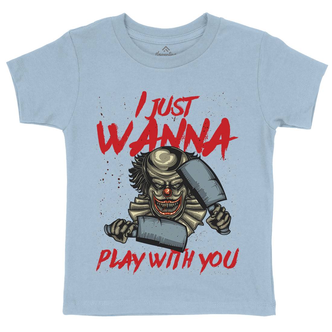 Clown Kids Organic Crew Neck T-Shirt Horror B115