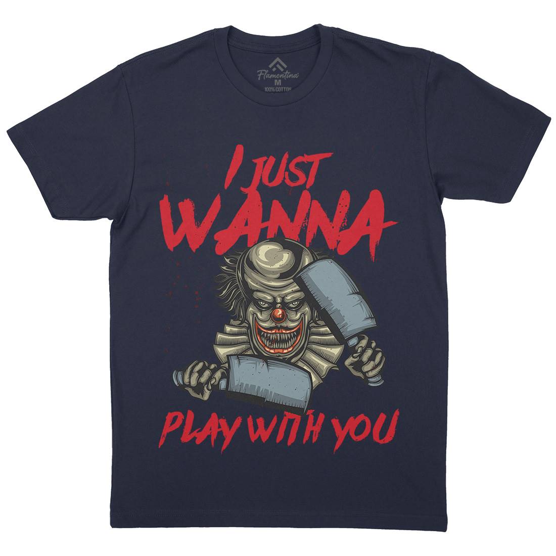 Clown Mens Crew Neck T-Shirt Horror B115
