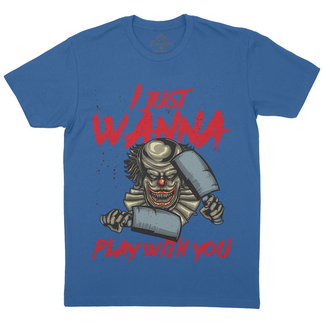 Clown Mens Organic Crew Neck T-Shirt Horror B115