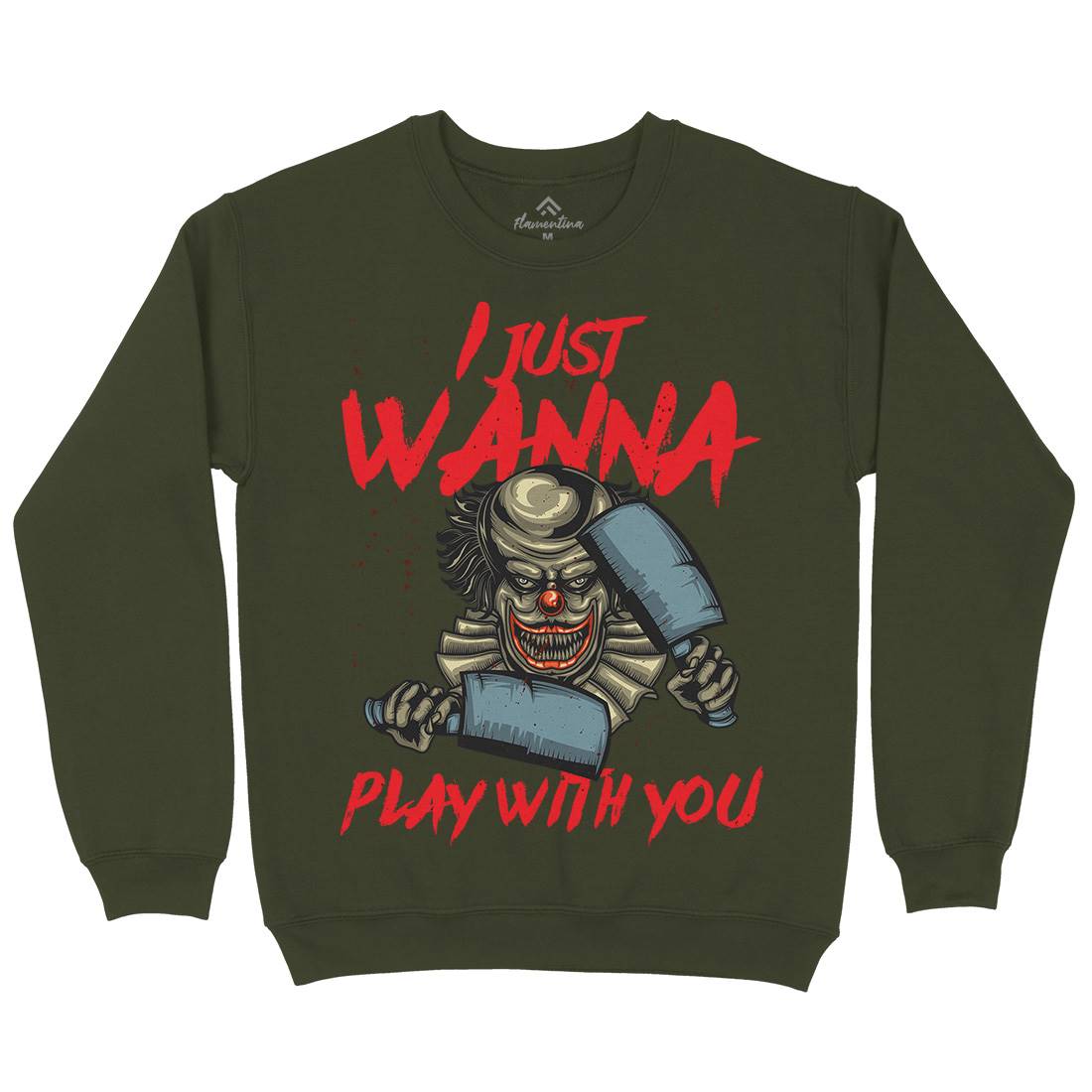 Clown Mens Crew Neck Sweatshirt Horror B115