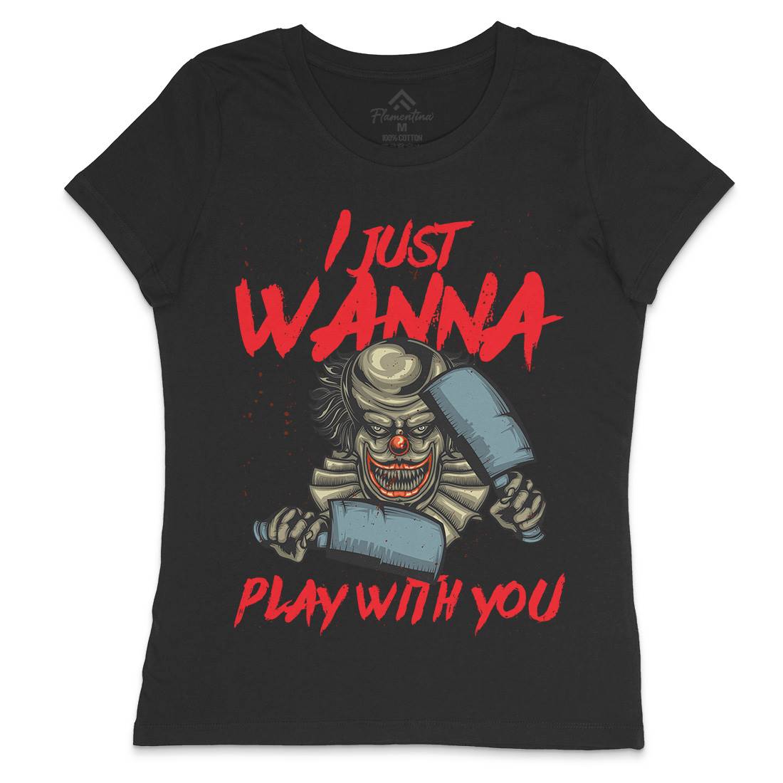 Clown Womens Crew Neck T-Shirt Horror B115