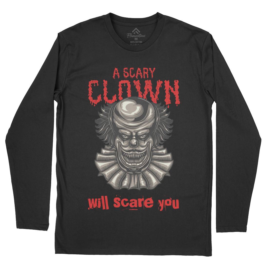 Clown Mens Long Sleeve T-Shirt Horror B116
