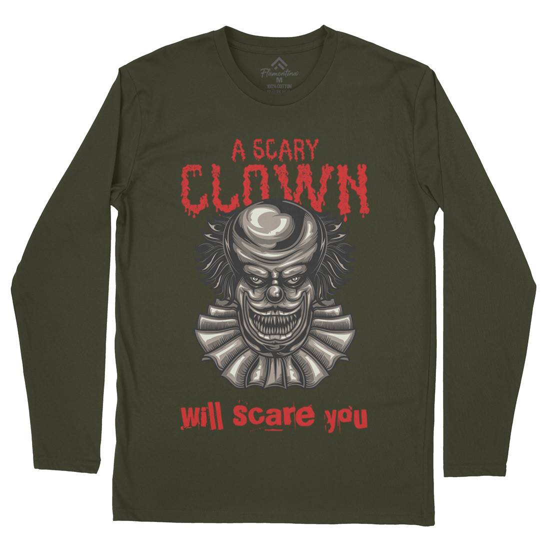 Clown Mens Long Sleeve T-Shirt Horror B116