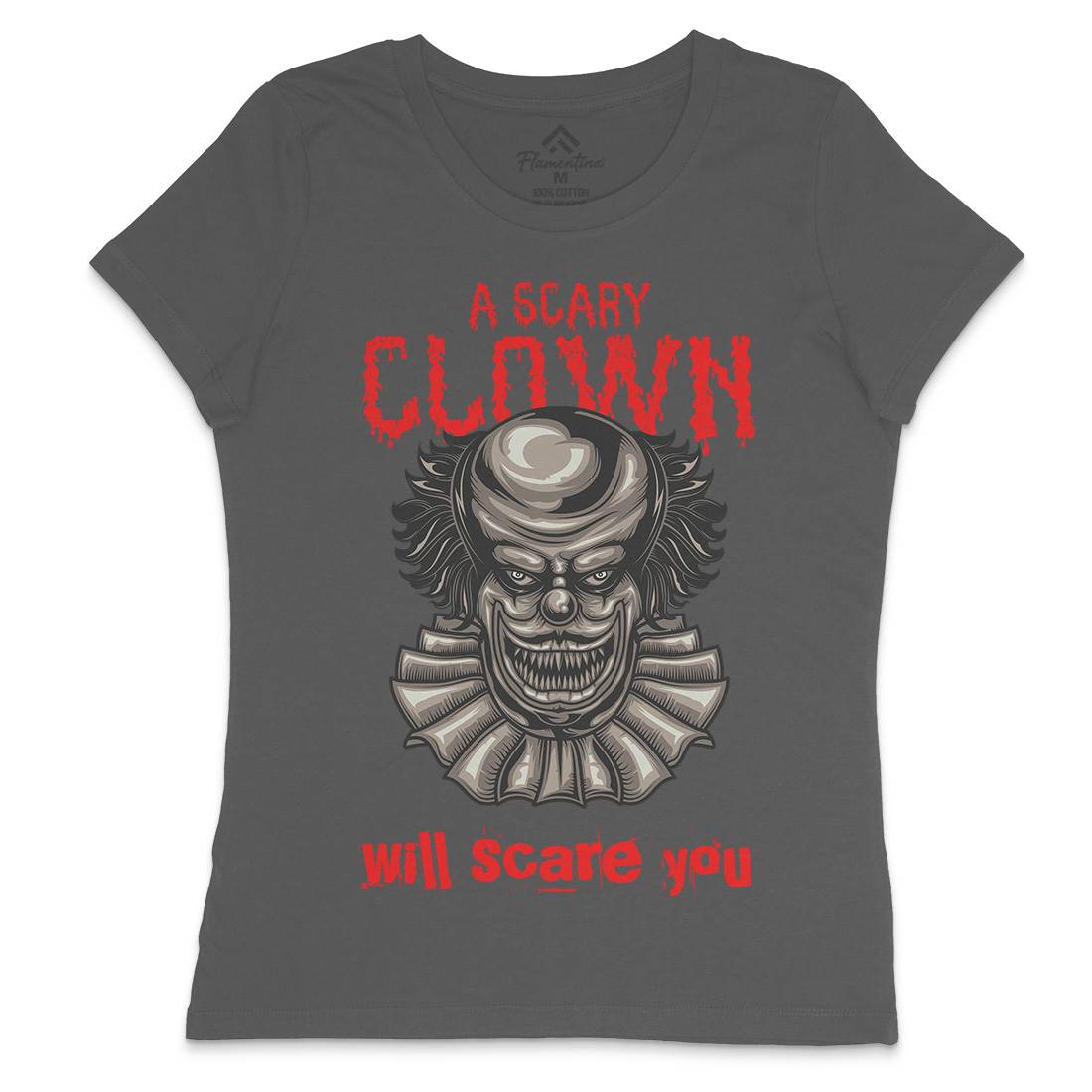 Clown Womens Crew Neck T-Shirt Horror B116