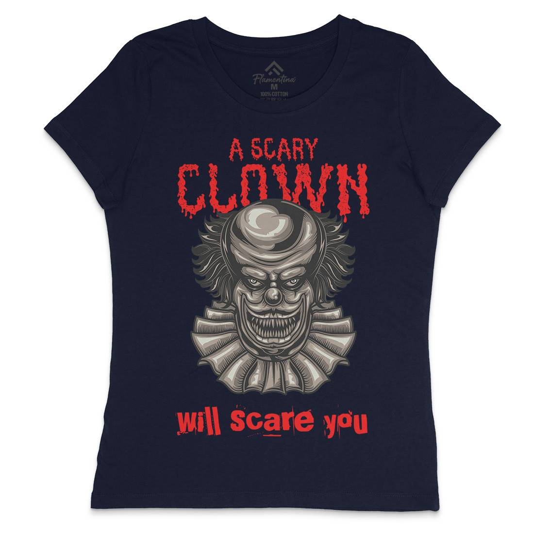 Clown Womens Crew Neck T-Shirt Horror B116