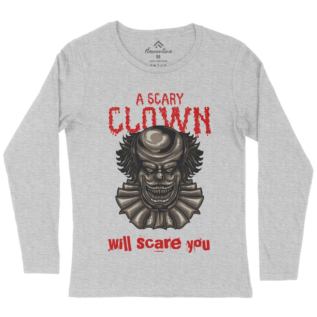 Clown Womens Long Sleeve T-Shirt Horror B116