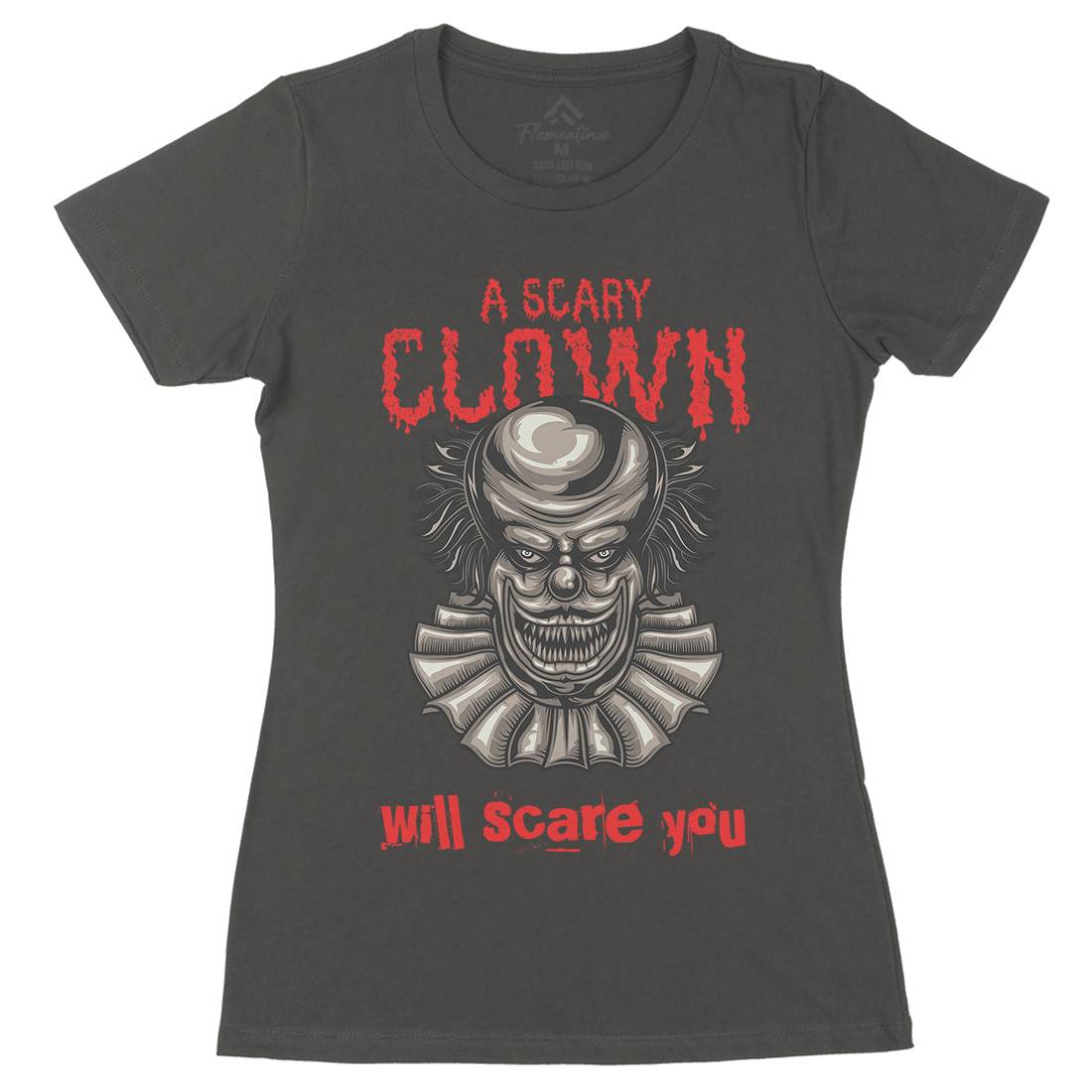 Clown Womens Organic Crew Neck T-Shirt Horror B116
