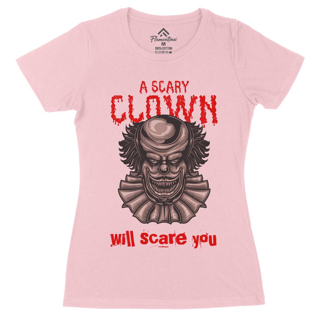 Clown Womens Organic Crew Neck T-Shirt Horror B116