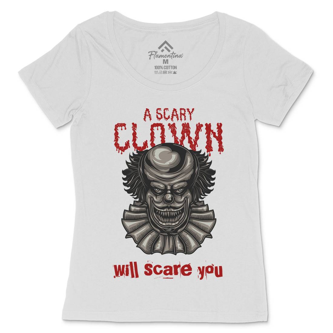 Clown Womens Scoop Neck T-Shirt Horror B116