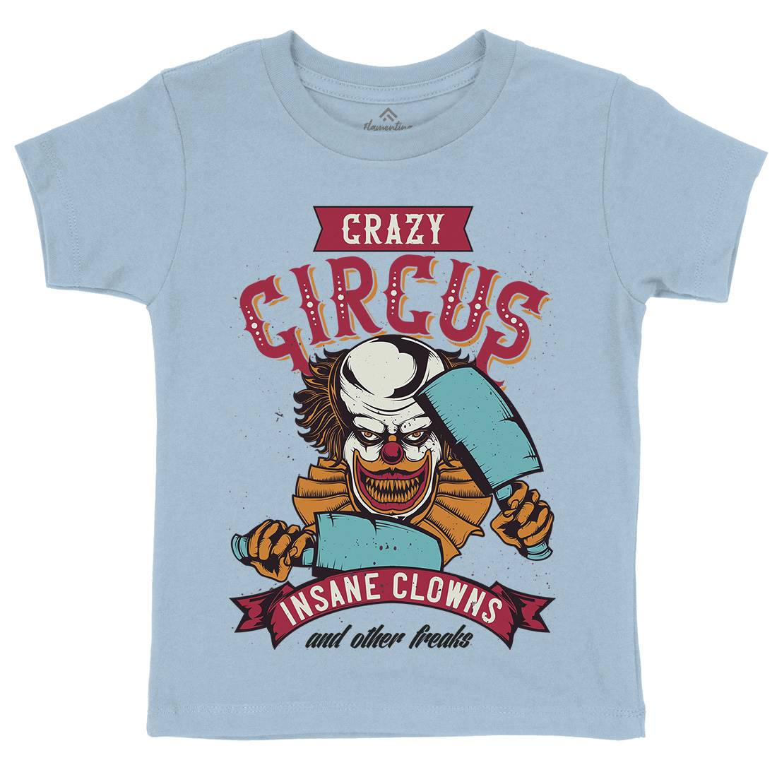 Clown Kids Organic Crew Neck T-Shirt Horror B117