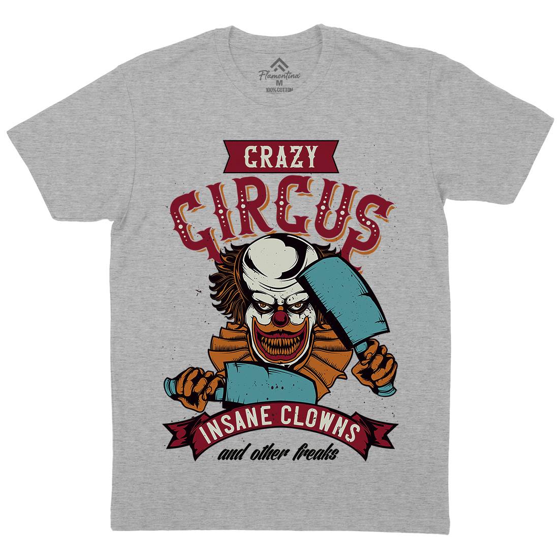 Clown Mens Crew Neck T-Shirt Horror B117