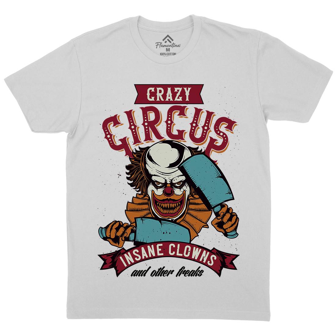 Clown Mens Crew Neck T-Shirt Horror B117