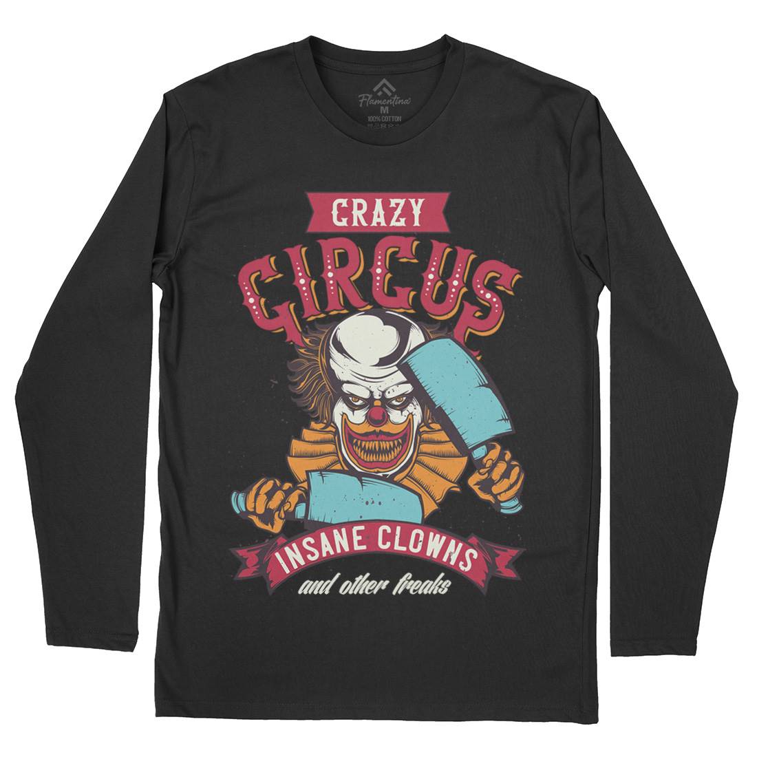 Clown Mens Long Sleeve T-Shirt Horror B117
