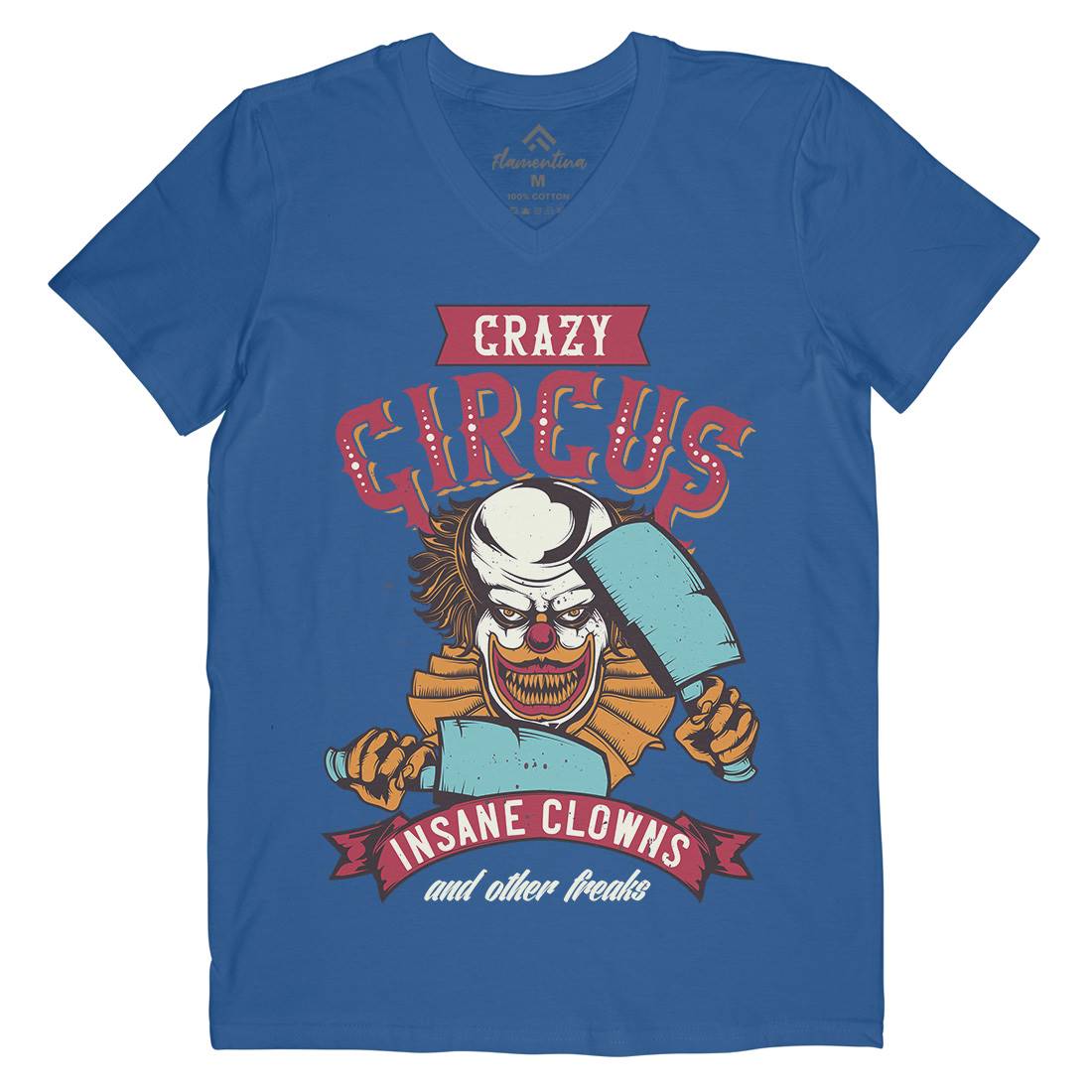 Clown Mens V-Neck T-Shirt Horror B117
