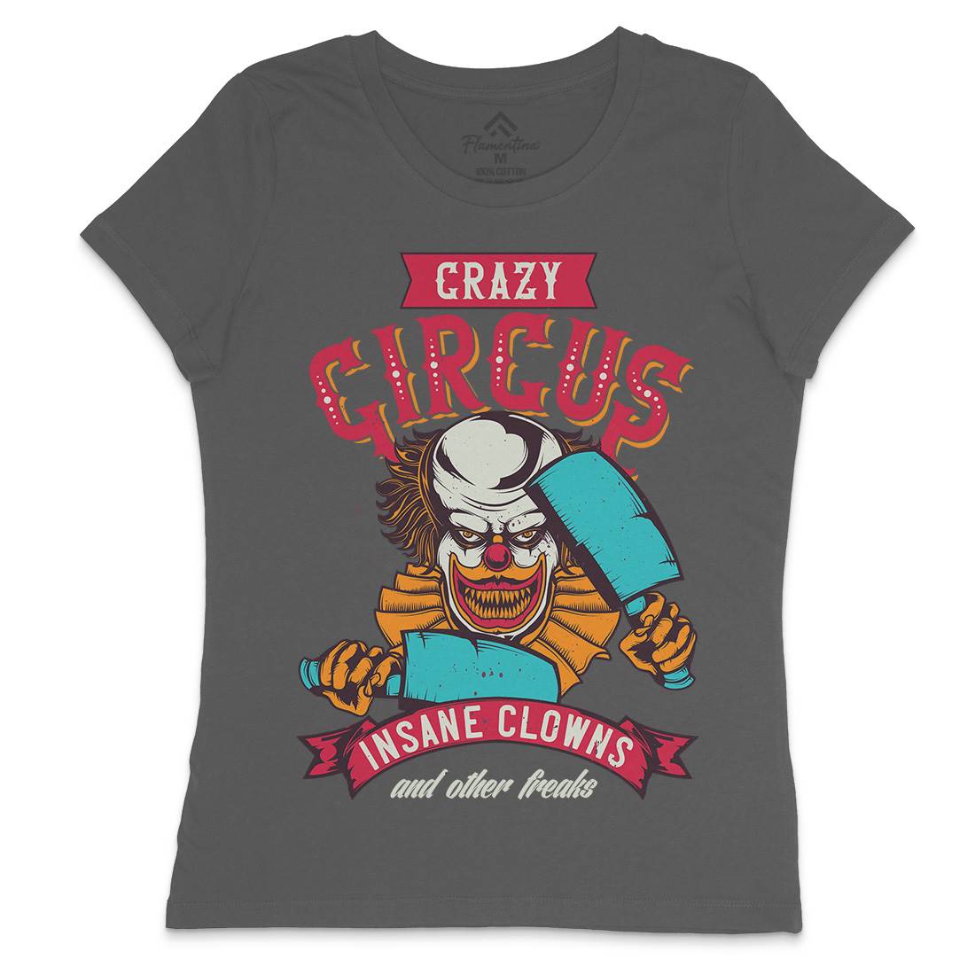 Clown Womens Crew Neck T-Shirt Horror B117