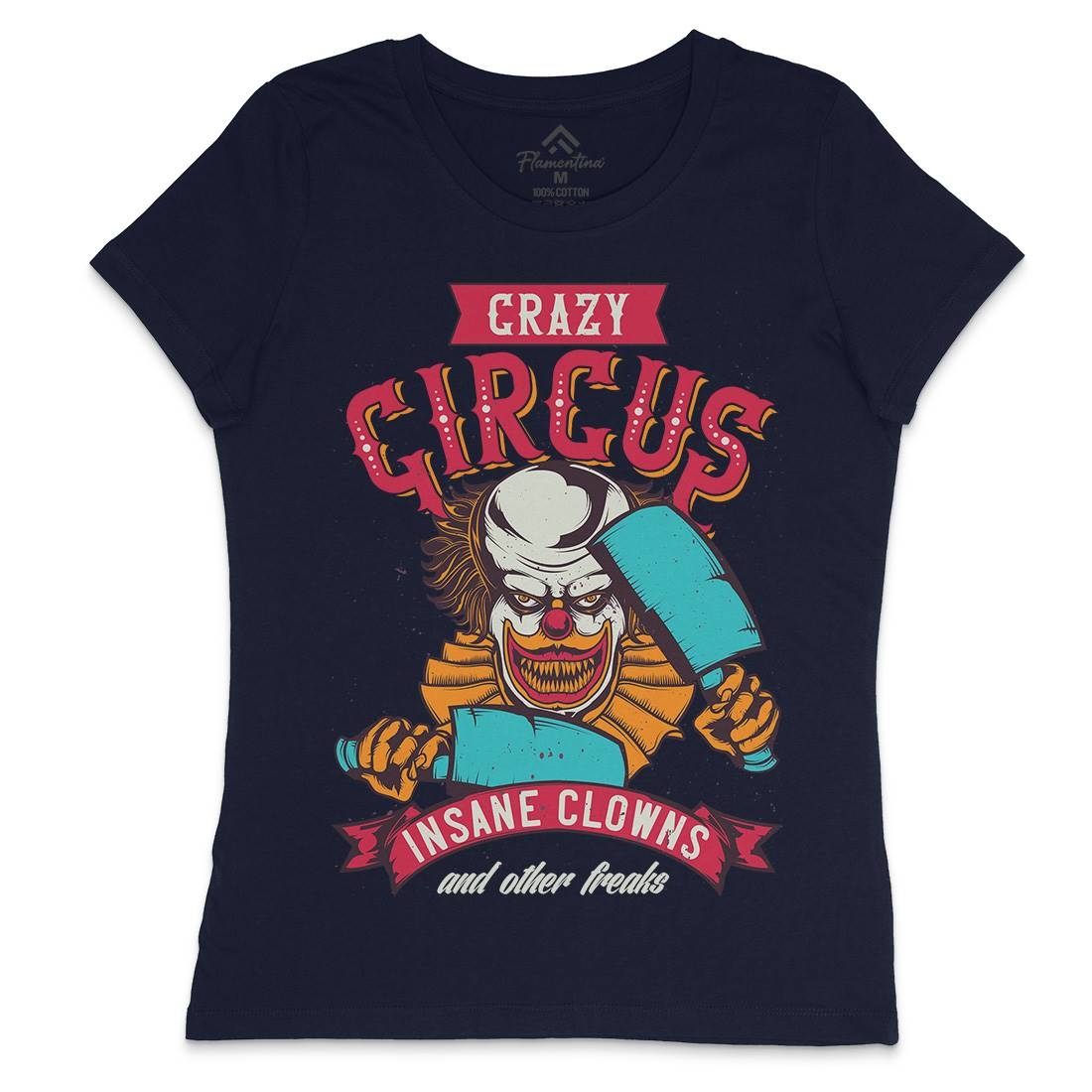 Clown Womens Crew Neck T-Shirt Horror B117