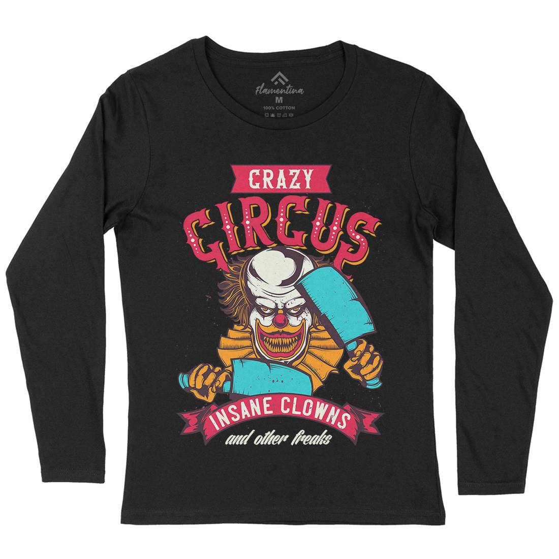 Clown Womens Long Sleeve T-Shirt Horror B117