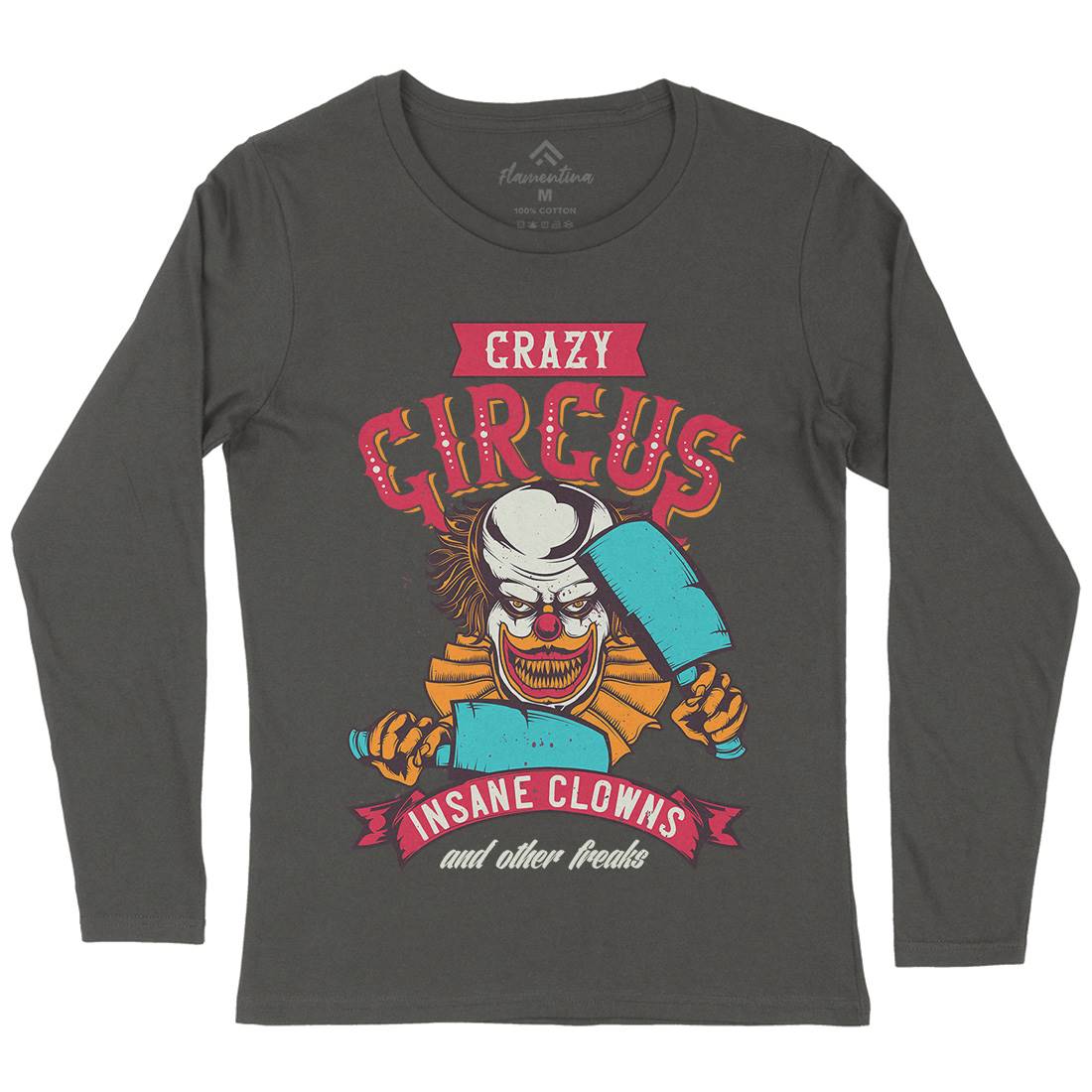 Clown Womens Long Sleeve T-Shirt Horror B117