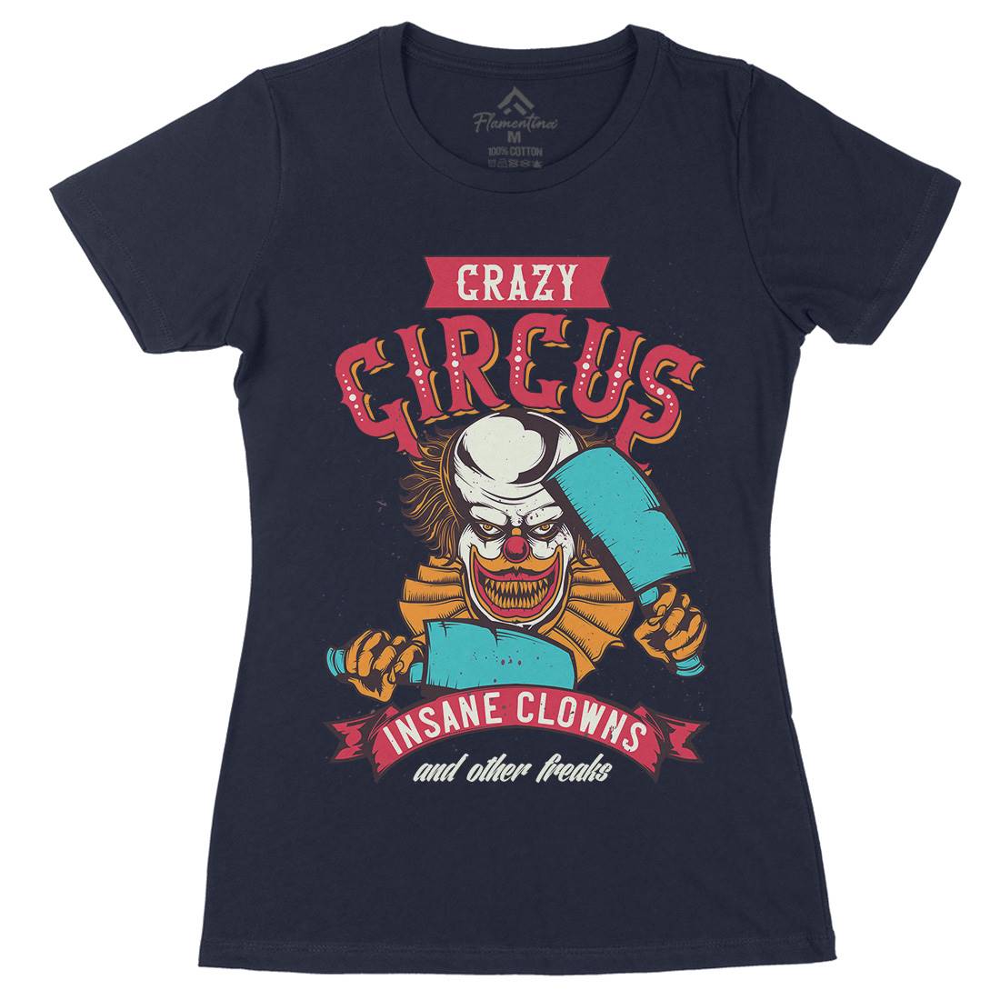 Clown Womens Organic Crew Neck T-Shirt Horror B117