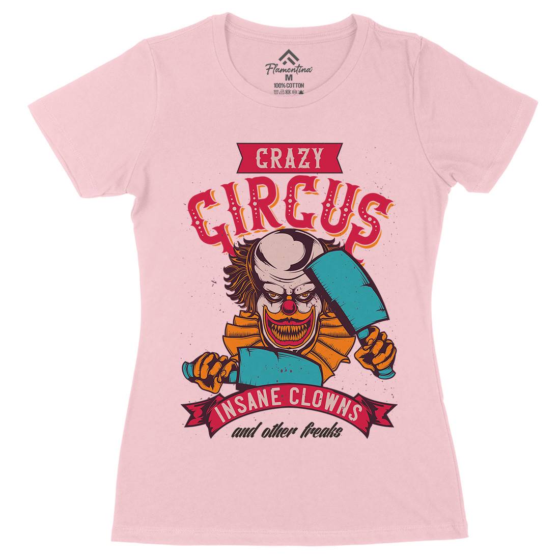Clown Womens Organic Crew Neck T-Shirt Horror B117