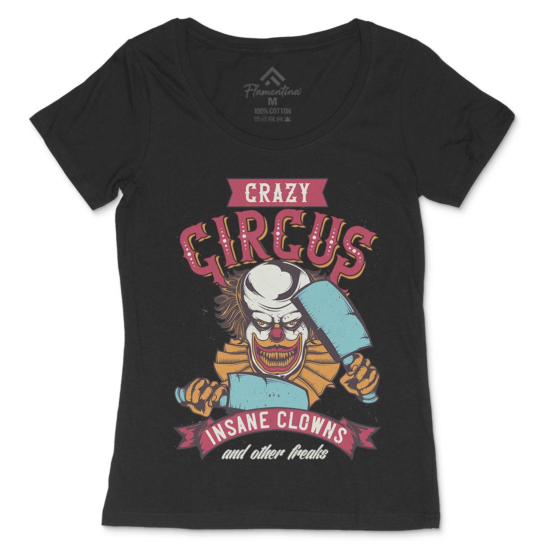 Clown Womens Scoop Neck T-Shirt Horror B117