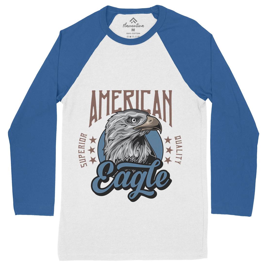 Eagle Mens Long Sleeve Baseball T-Shirt Animals B118