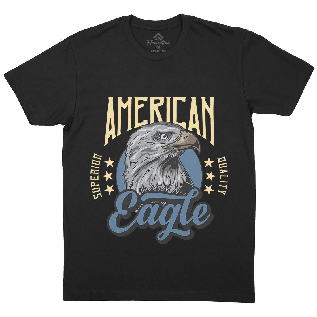 Eagle Mens Organic Crew Neck T-Shirt Animals B118