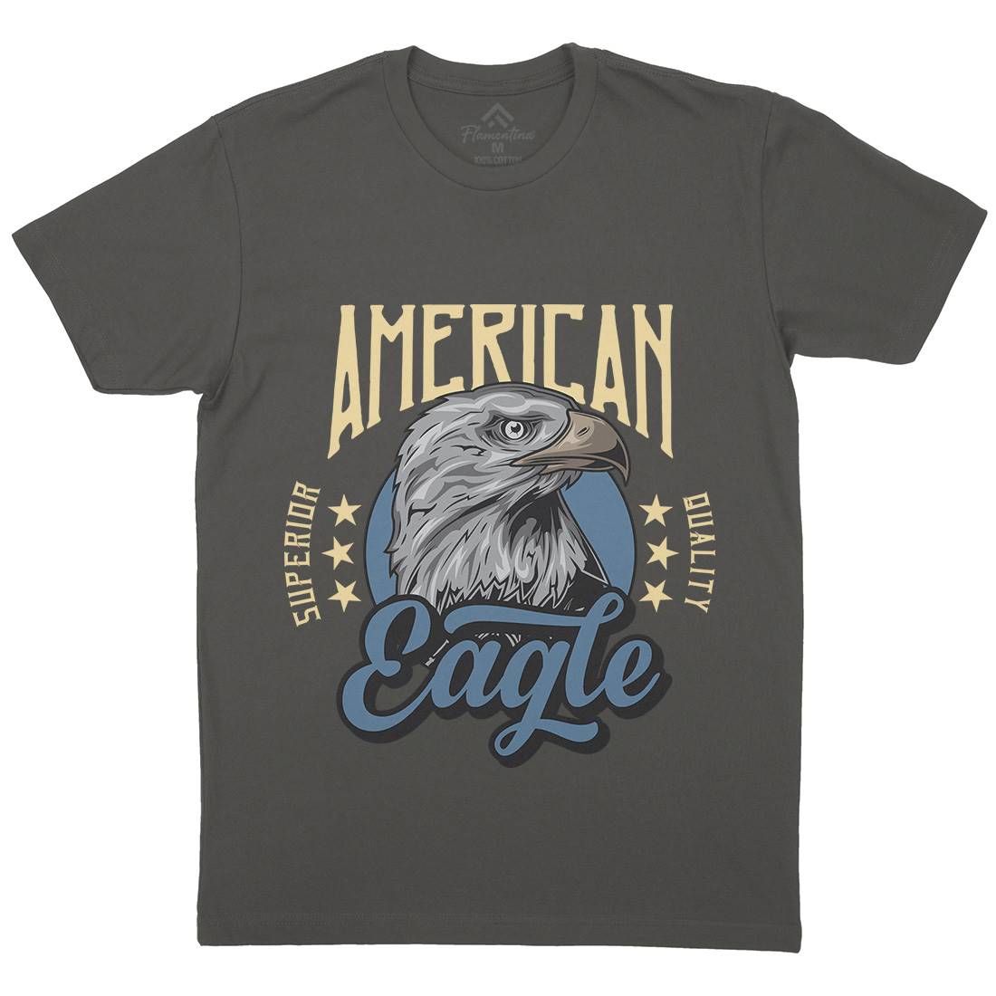 Eagle Mens Organic Crew Neck T-Shirt Animals B118