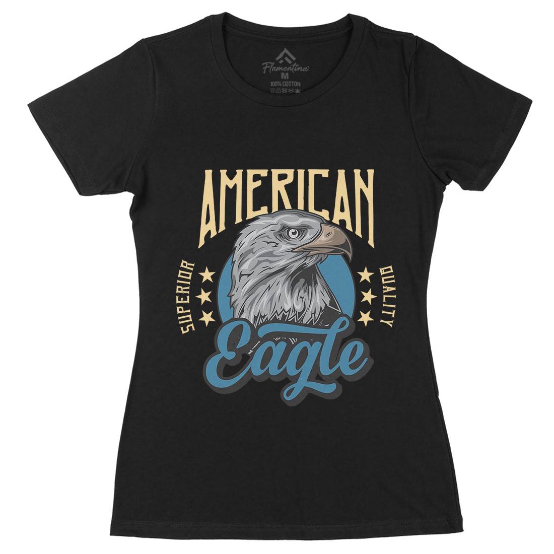 Eagle Womens Organic Crew Neck T-Shirt Animals B118
