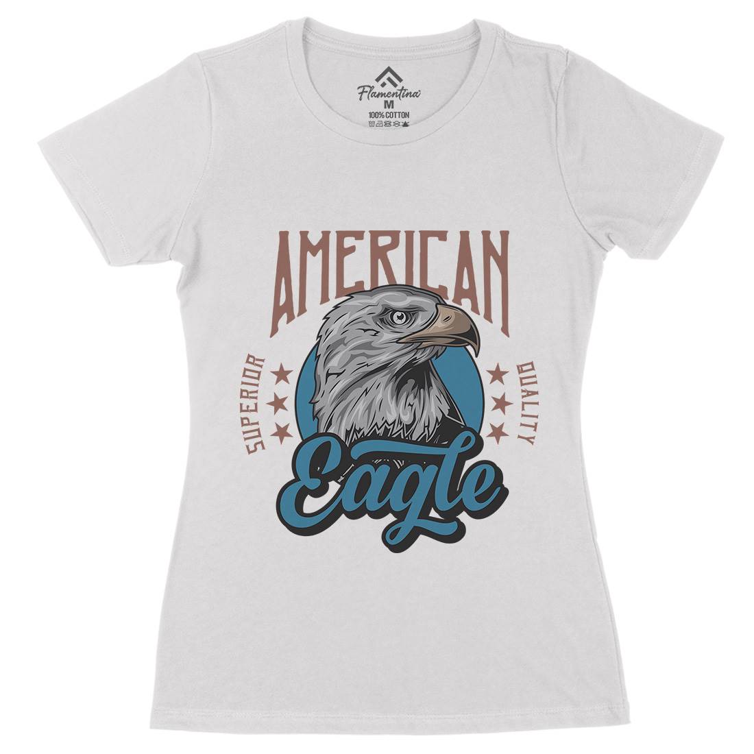 Eagle Womens Organic Crew Neck T-Shirt Animals B118