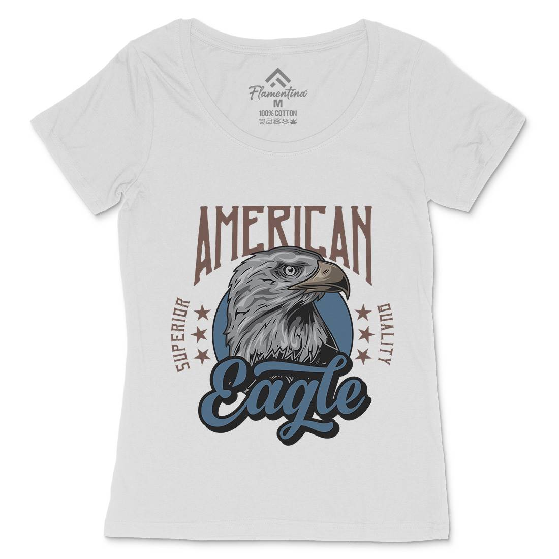 Eagle Womens Scoop Neck T-Shirt Animals B118