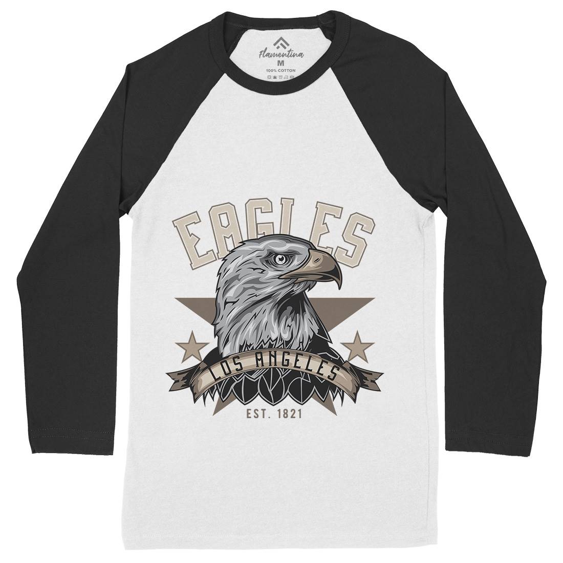 Eagle Mens Long Sleeve Baseball T-Shirt Animals B119