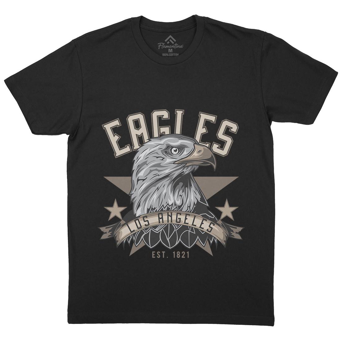 Eagle Mens Organic Crew Neck T-Shirt Animals B119