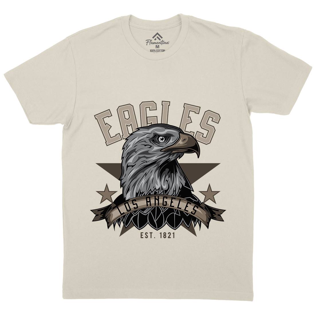 Eagle Mens Organic Crew Neck T-Shirt Animals B119