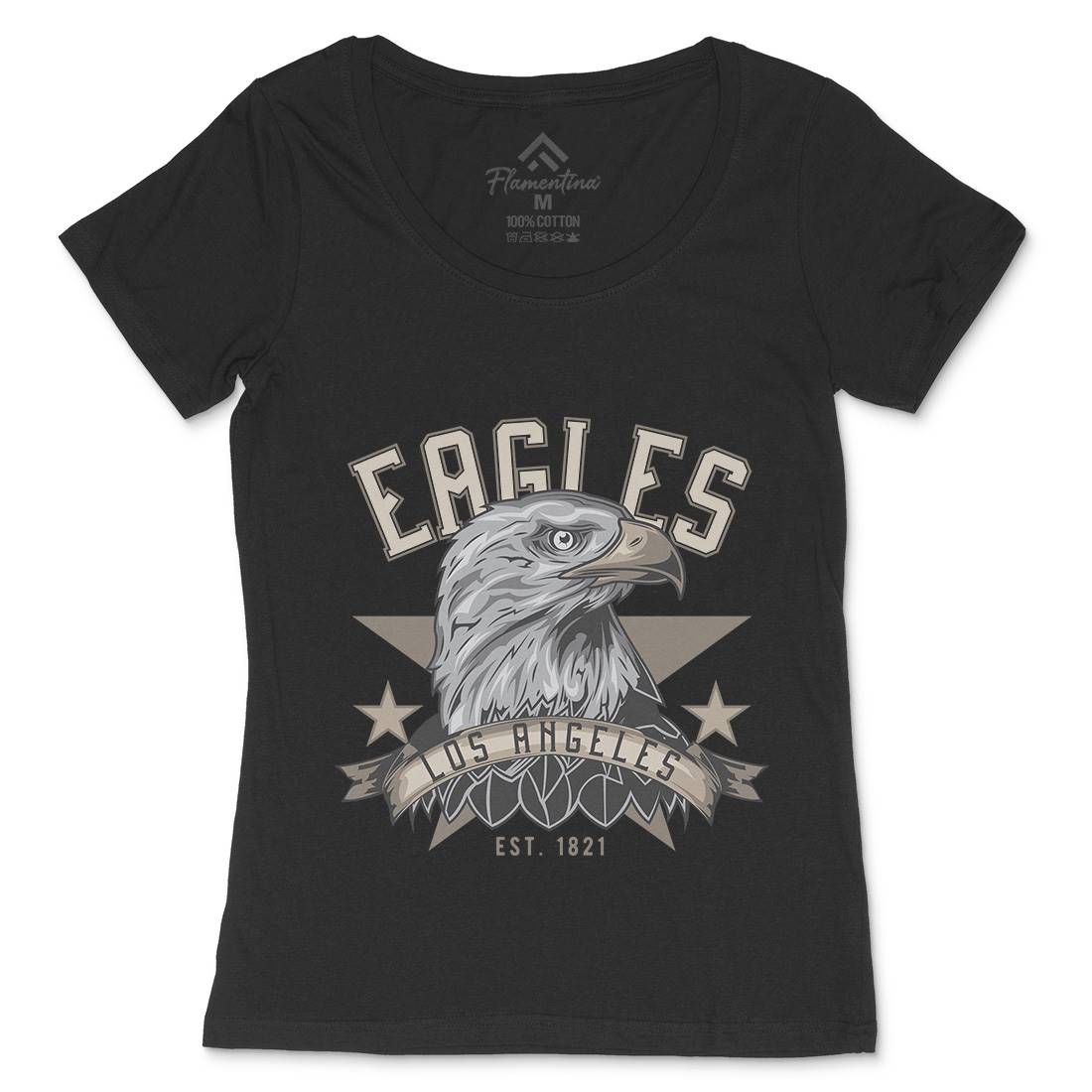 Eagle Womens Scoop Neck T-Shirt Animals B119