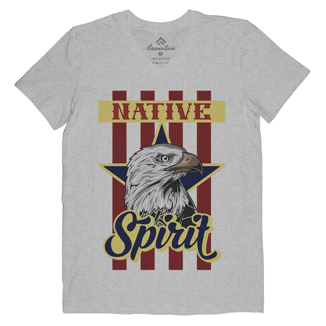 Eagle Mens Organic V-Neck T-Shirt Animals B120