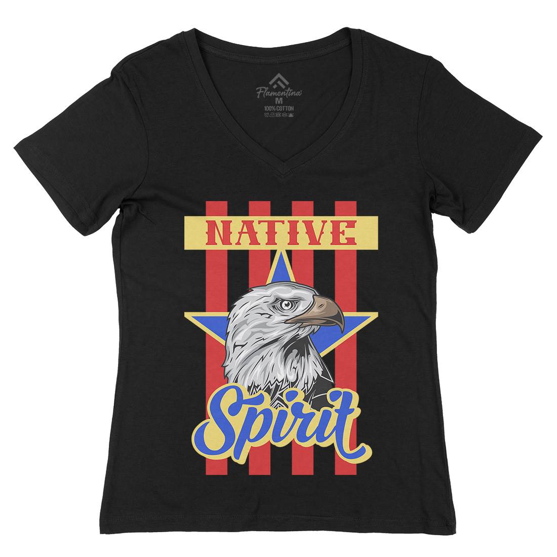 Eagle Womens Organic V-Neck T-Shirt Animals B120