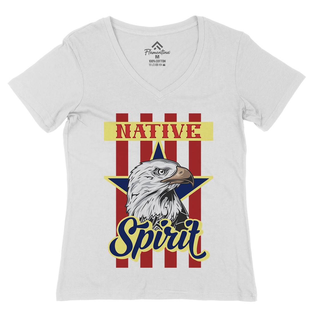 Eagle Womens Organic V-Neck T-Shirt Animals B120