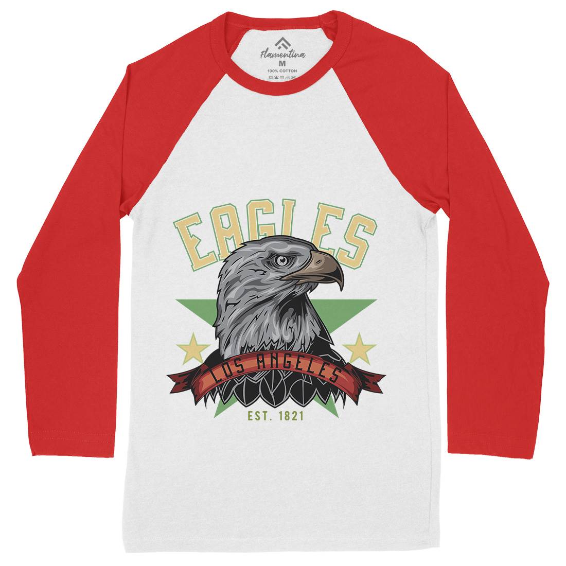 Eagle Mens Long Sleeve Baseball T-Shirt Animals B121