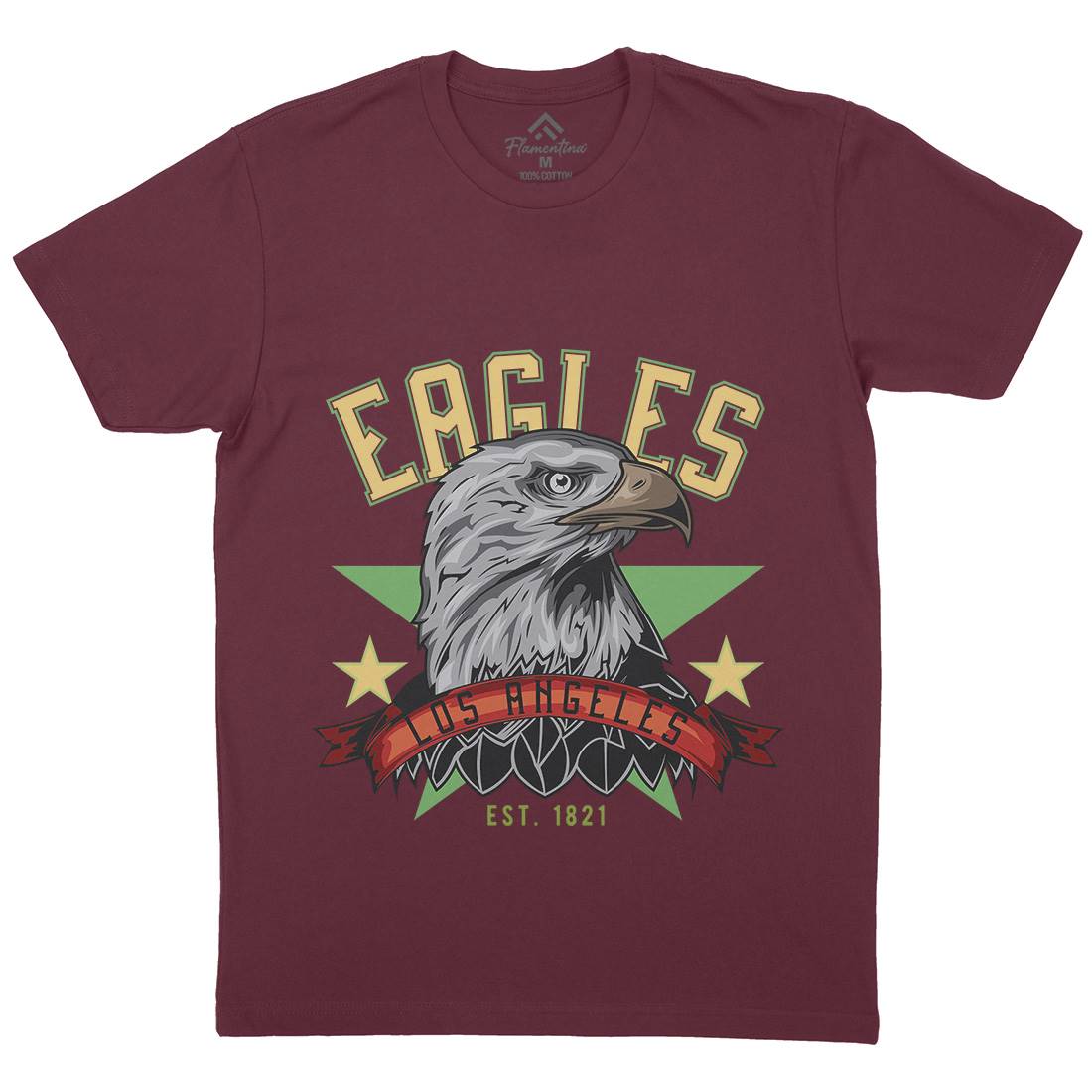 Eagle Mens Crew Neck T-Shirt Animals B121