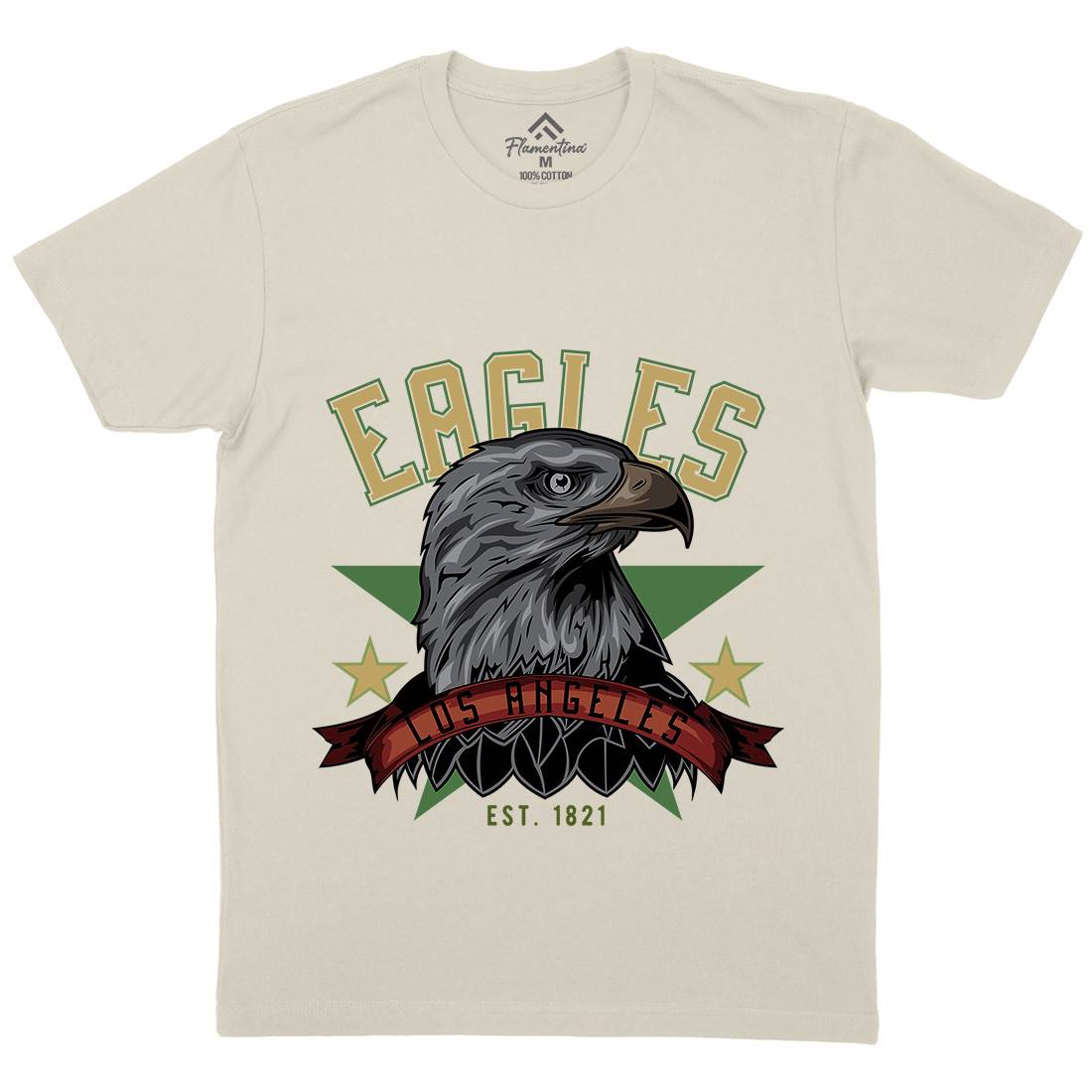 Eagle Mens Organic Crew Neck T-Shirt Animals B121