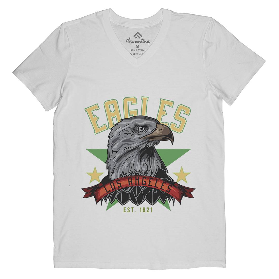 Eagle Mens Organic V-Neck T-Shirt Animals B121