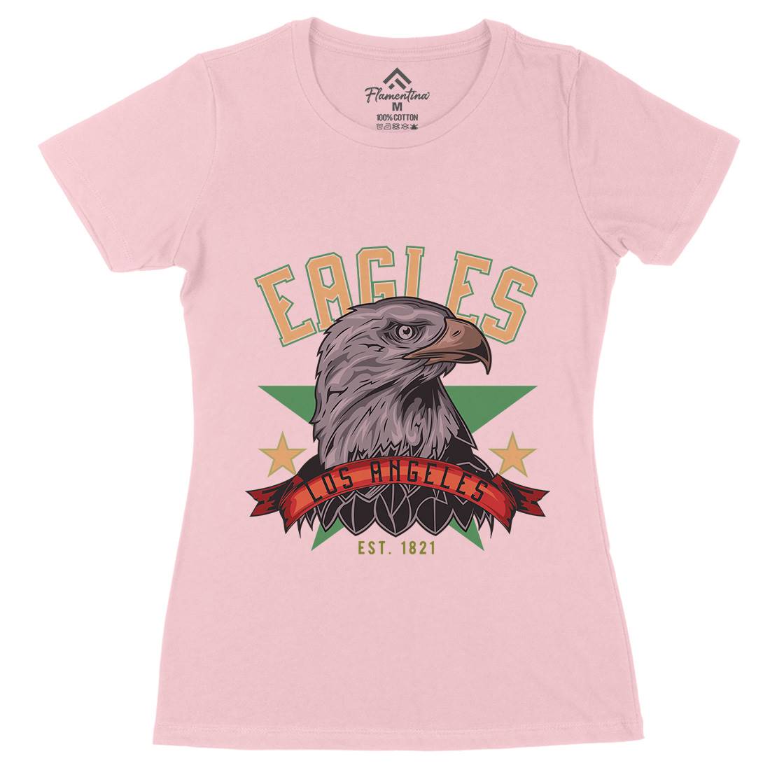 Eagle Womens Organic Crew Neck T-Shirt Animals B121