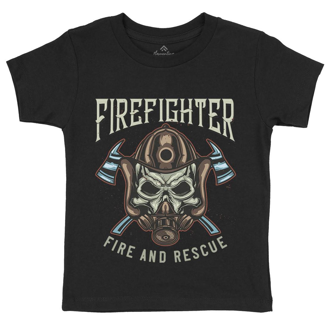Fire Fighter Kids Crew Neck T-Shirt Firefighters B122