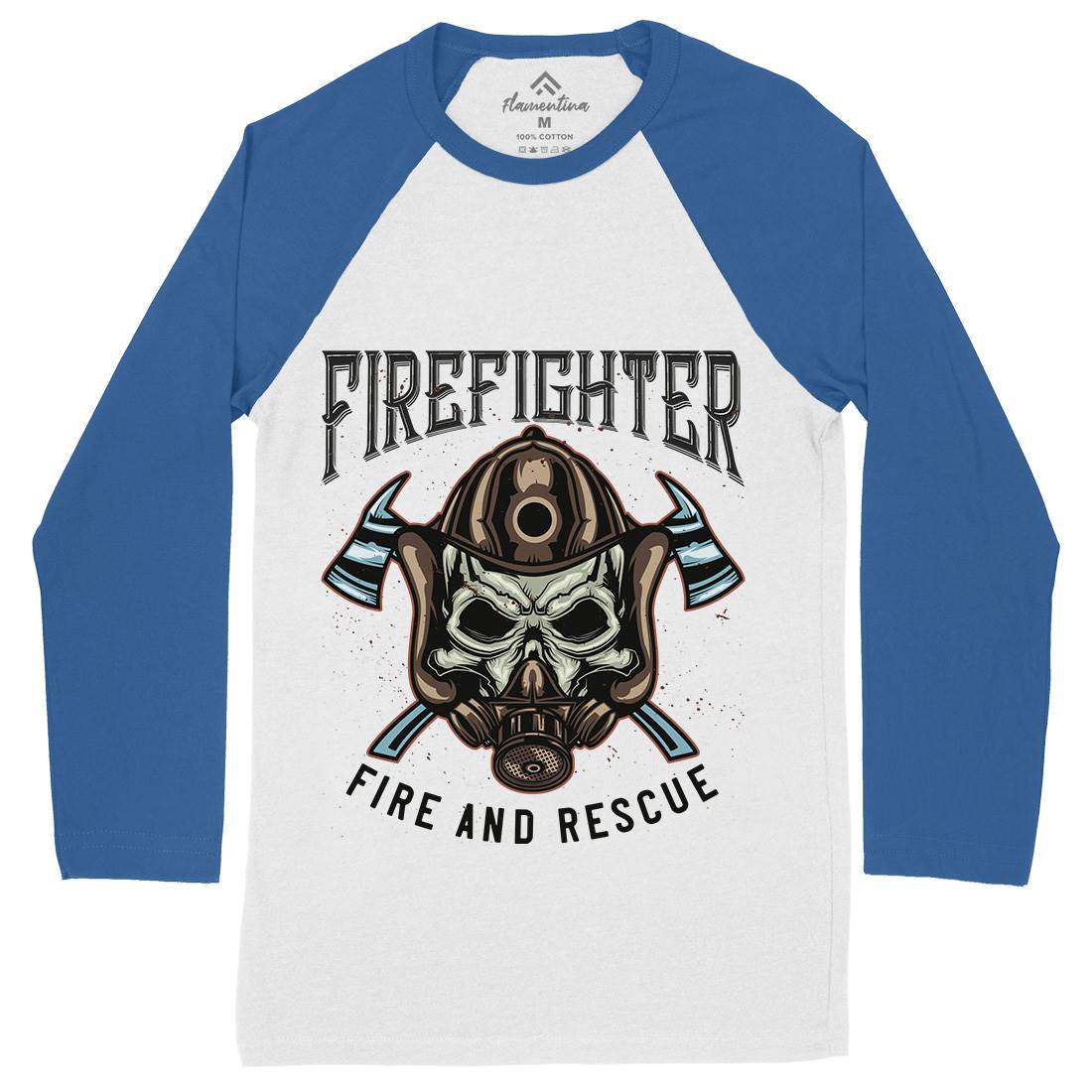 Fire Fighter Mens Long Sleeve Baseball T-Shirt Firefighters B122
