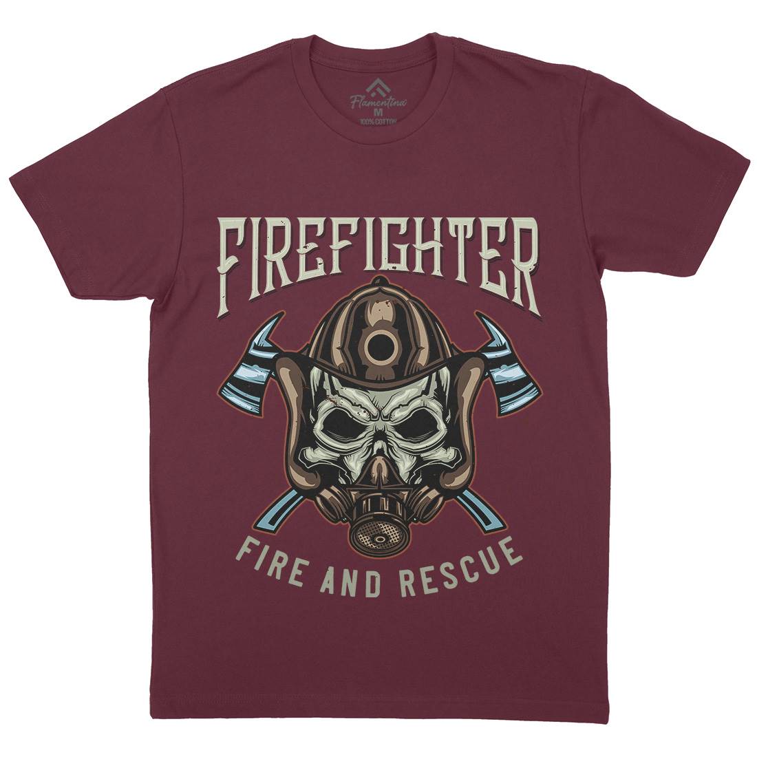 Fire Fighter Mens Crew Neck T-Shirt Firefighters B122