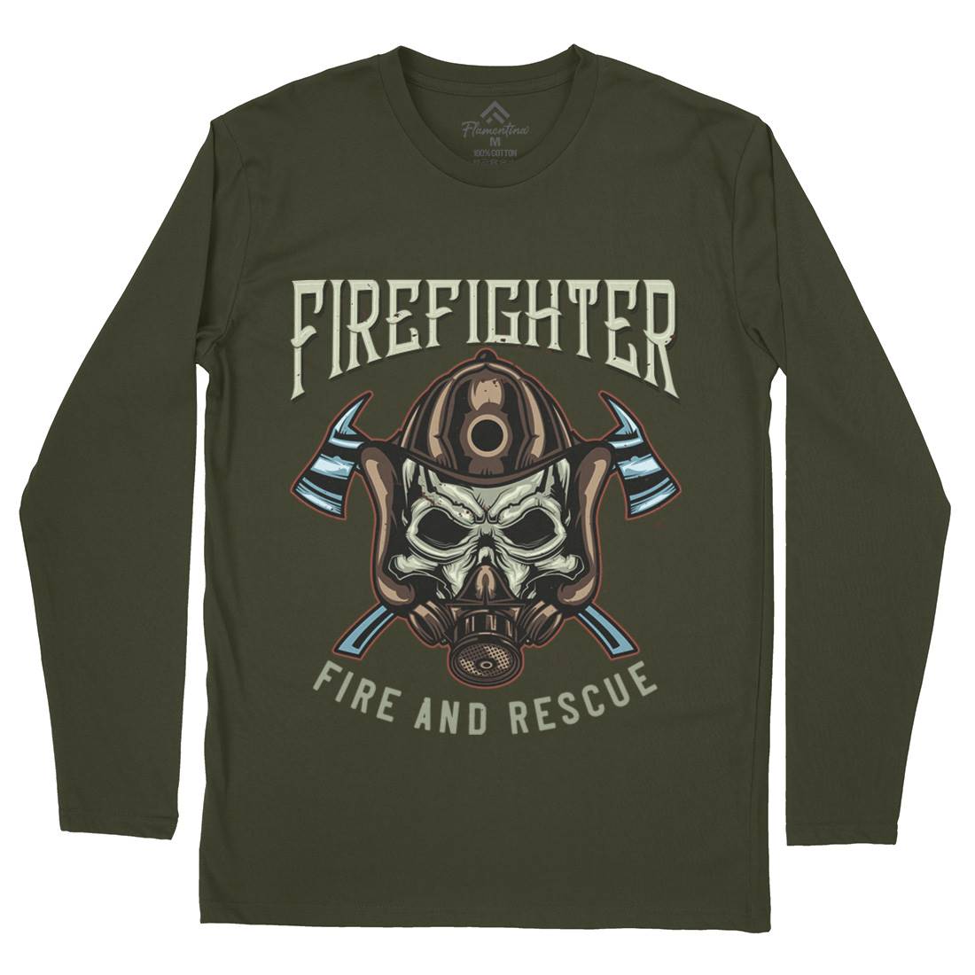 Fire Fighter Mens Long Sleeve T-Shirt Firefighters B122