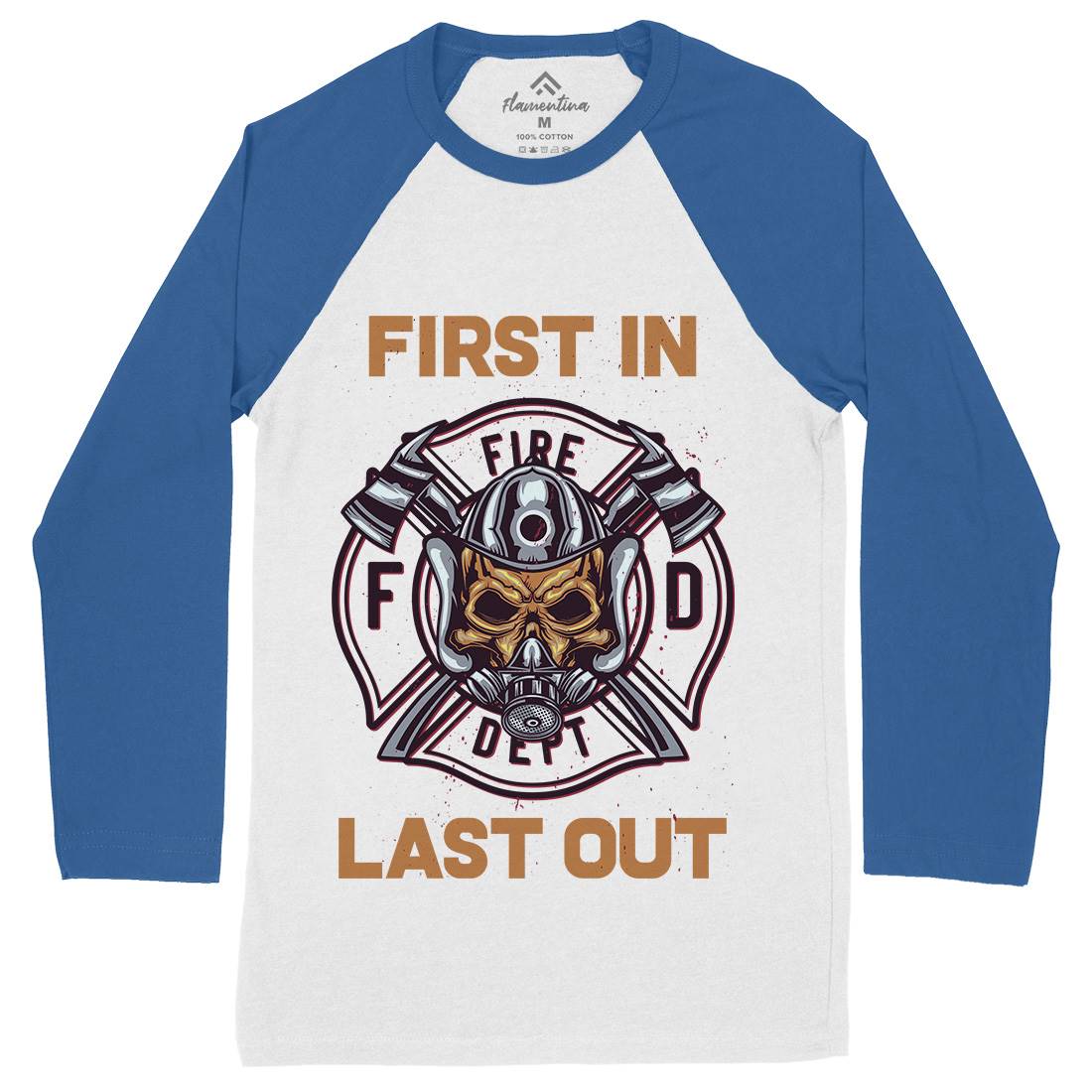 Fire Fighter Mens Long Sleeve Baseball T-Shirt Firefighters B124