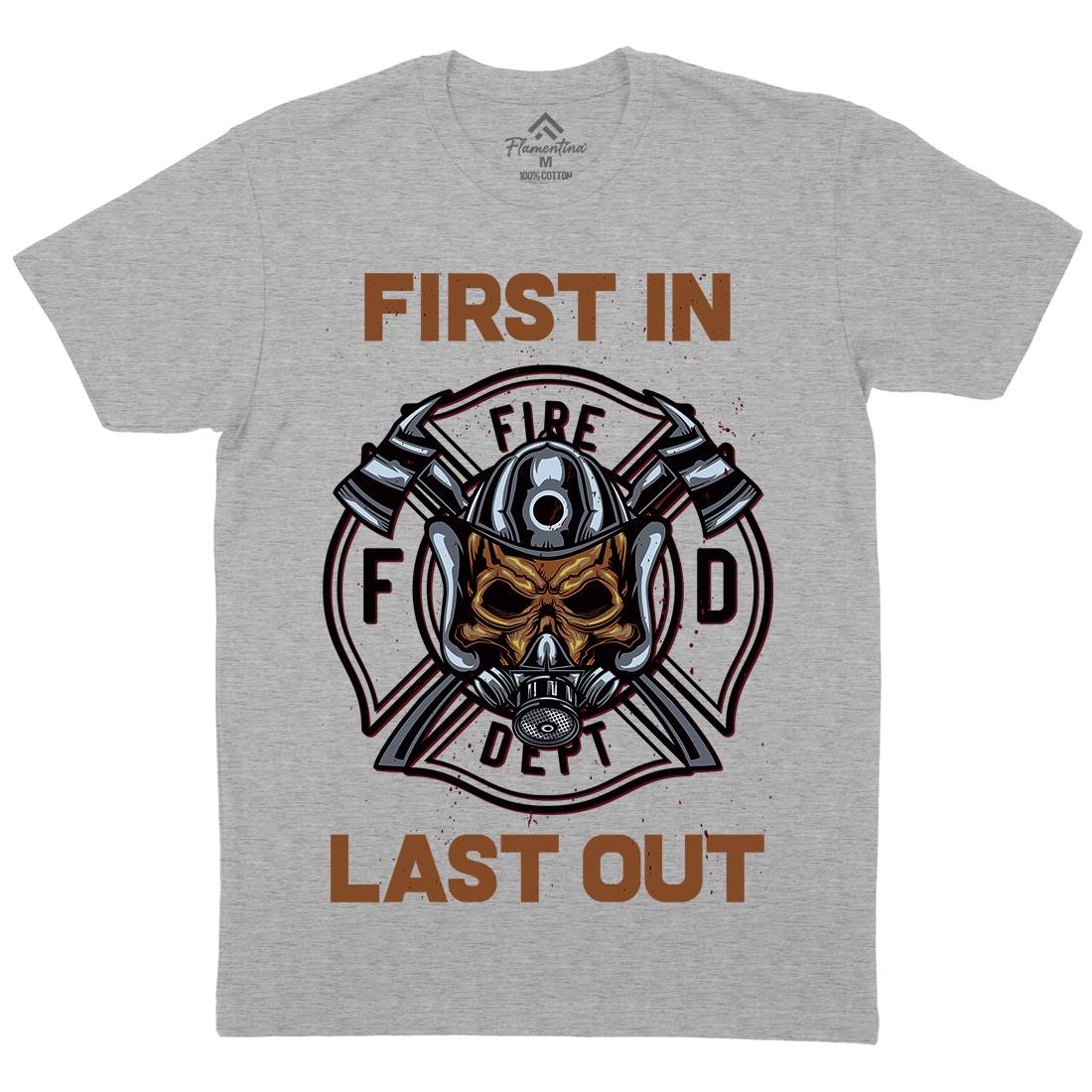 Fire Fighter Mens Crew Neck T-Shirt Firefighters B124